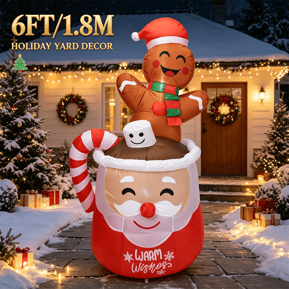 6FT Christmas Inflatable Toy L - đánh giá và giá Xmas Outdoor Lighting Decorations