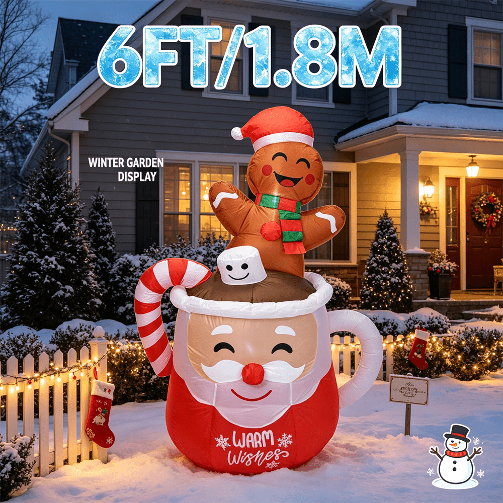 6FT Christmas Inflatable Toy L - đánh giá và giá Xmas Outdoor Lighting Decorations