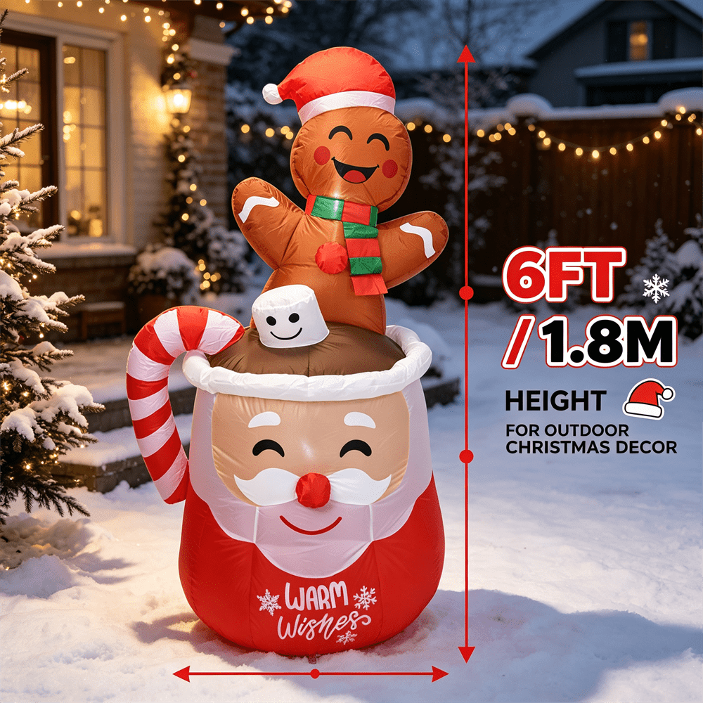 6FT Christmas Inflatable Toy L - đánh giá và giá Xmas Outdoor Lighting Decorations
