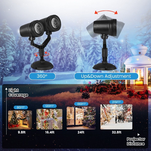 Christmas Snowflake Projector  - đánh giá và giá Xmas Outdoor Lighting Decorations