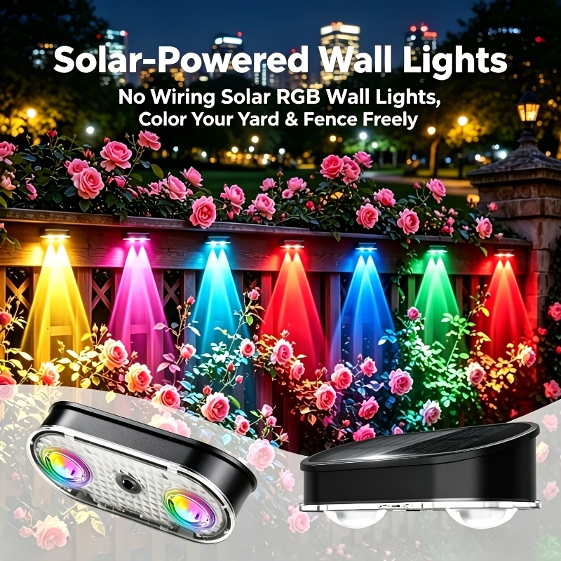 RGB Solar Fence Light IP44, 8  - đánh giá và giá Outdoor Lighting Amazon