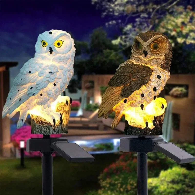 Solar Owl Statue Garden Light  - đánh giá và giá Outdoor Lighting For Patio