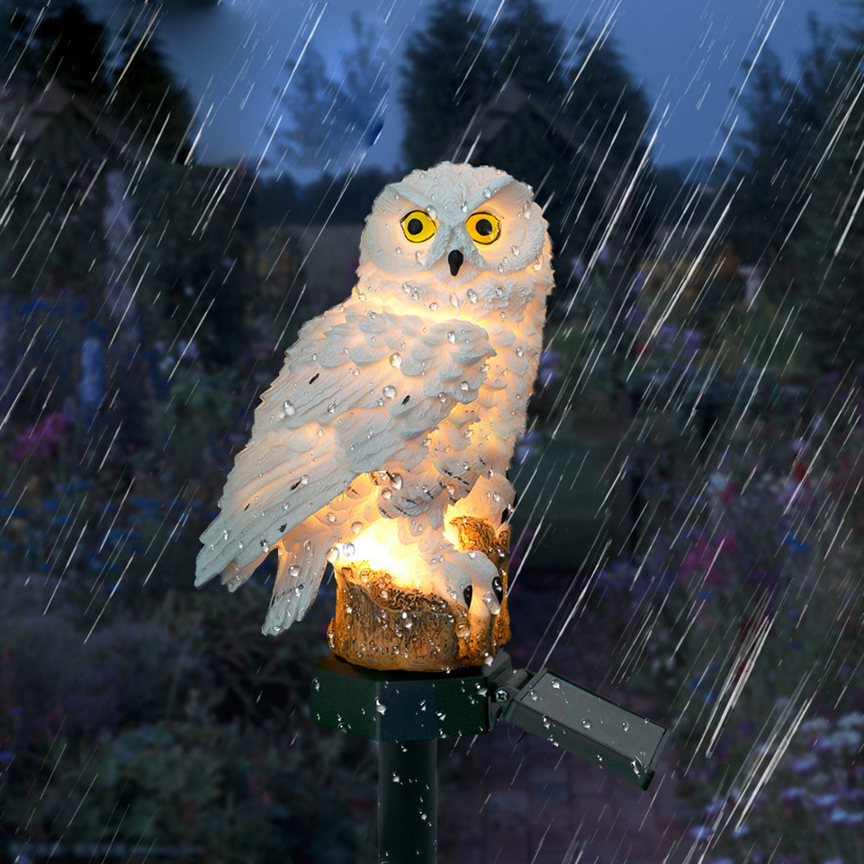 Solar Owl Statue Garden Light  - đánh giá và giá Outdoor Lighting For Patio