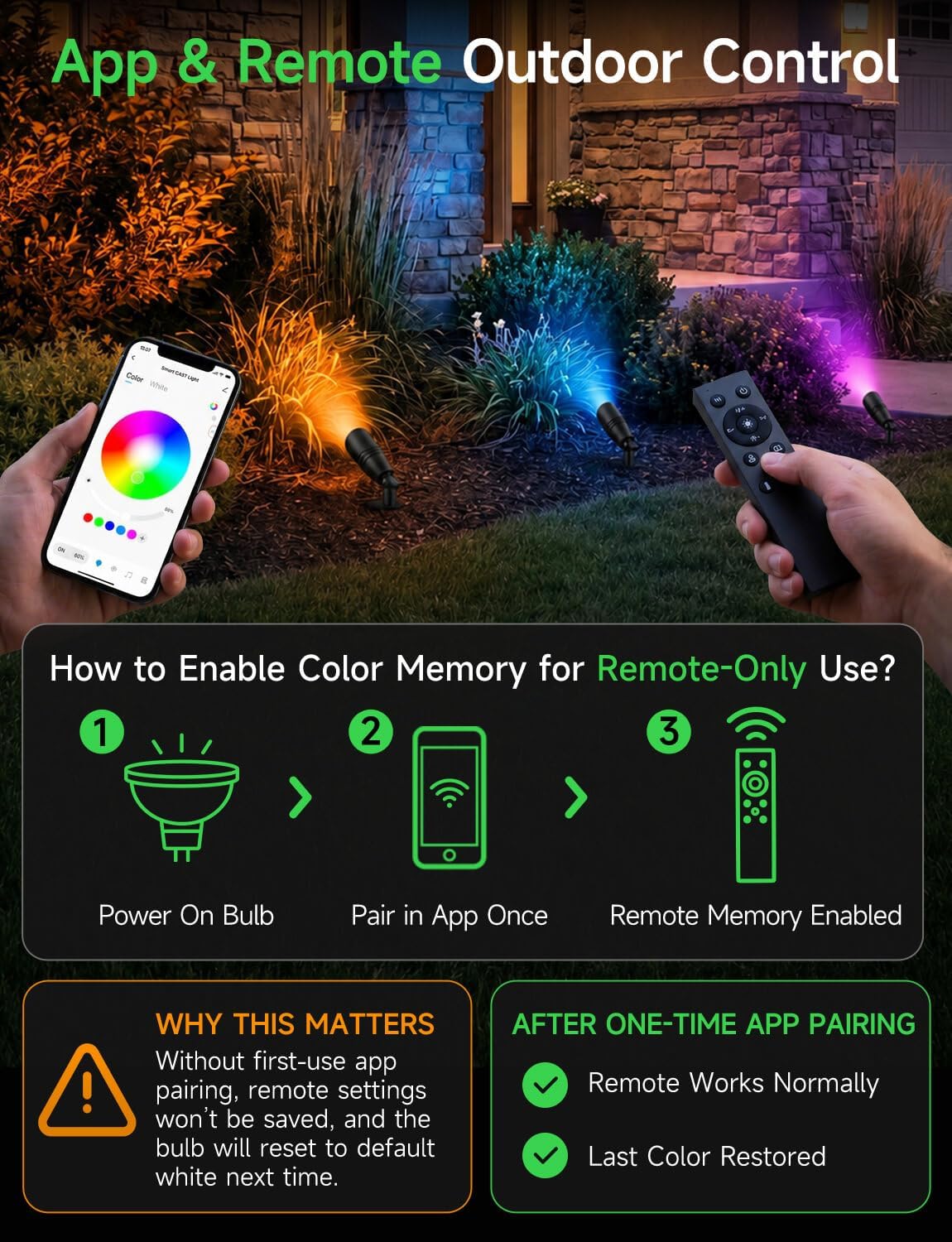 Low Voltage Outdoor RGBCW Land - đánh giá và giá Outdoor Lighting Remote Control