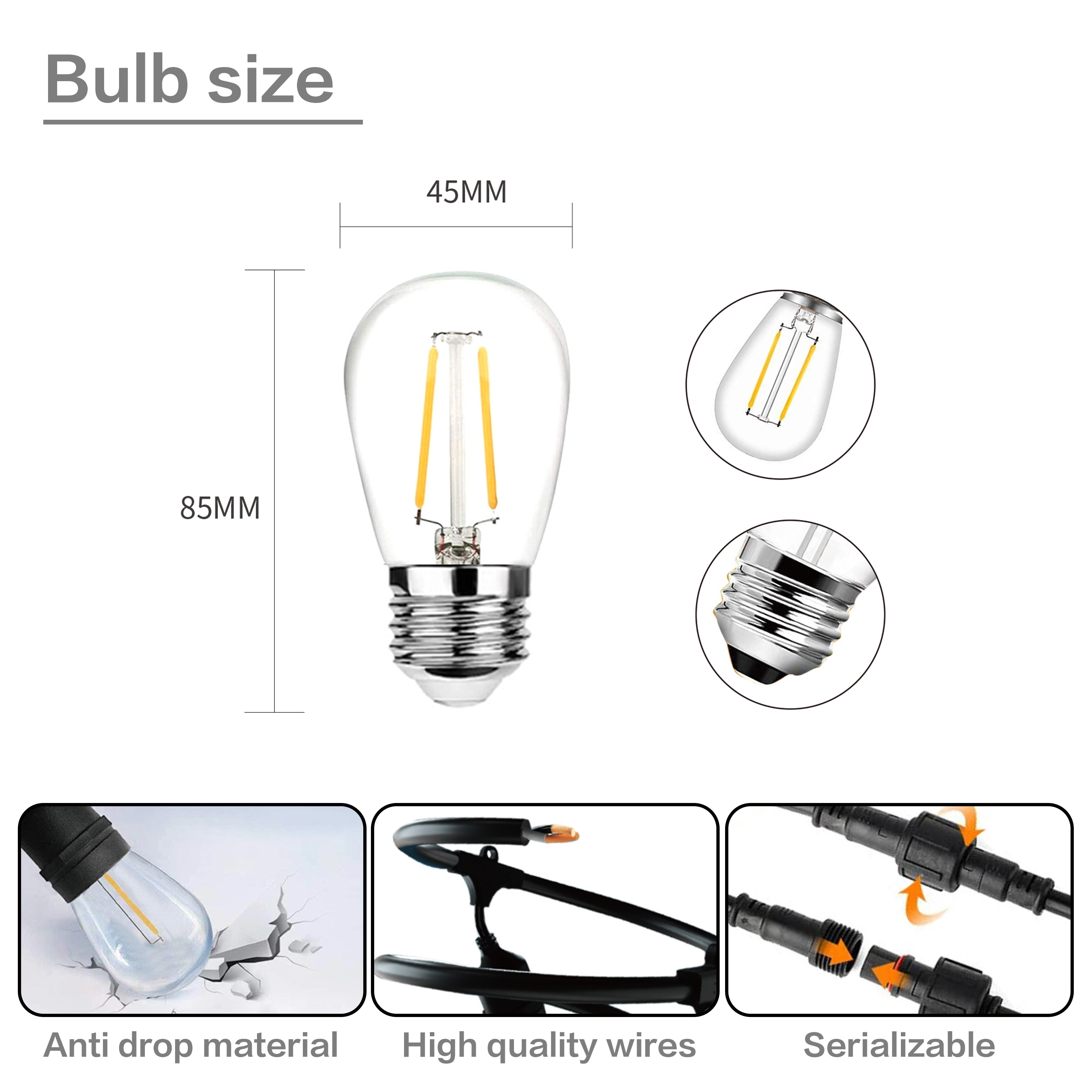 10m LED String Lights 10 Hangi - đánh giá và giá Outdoor Lighting Socket