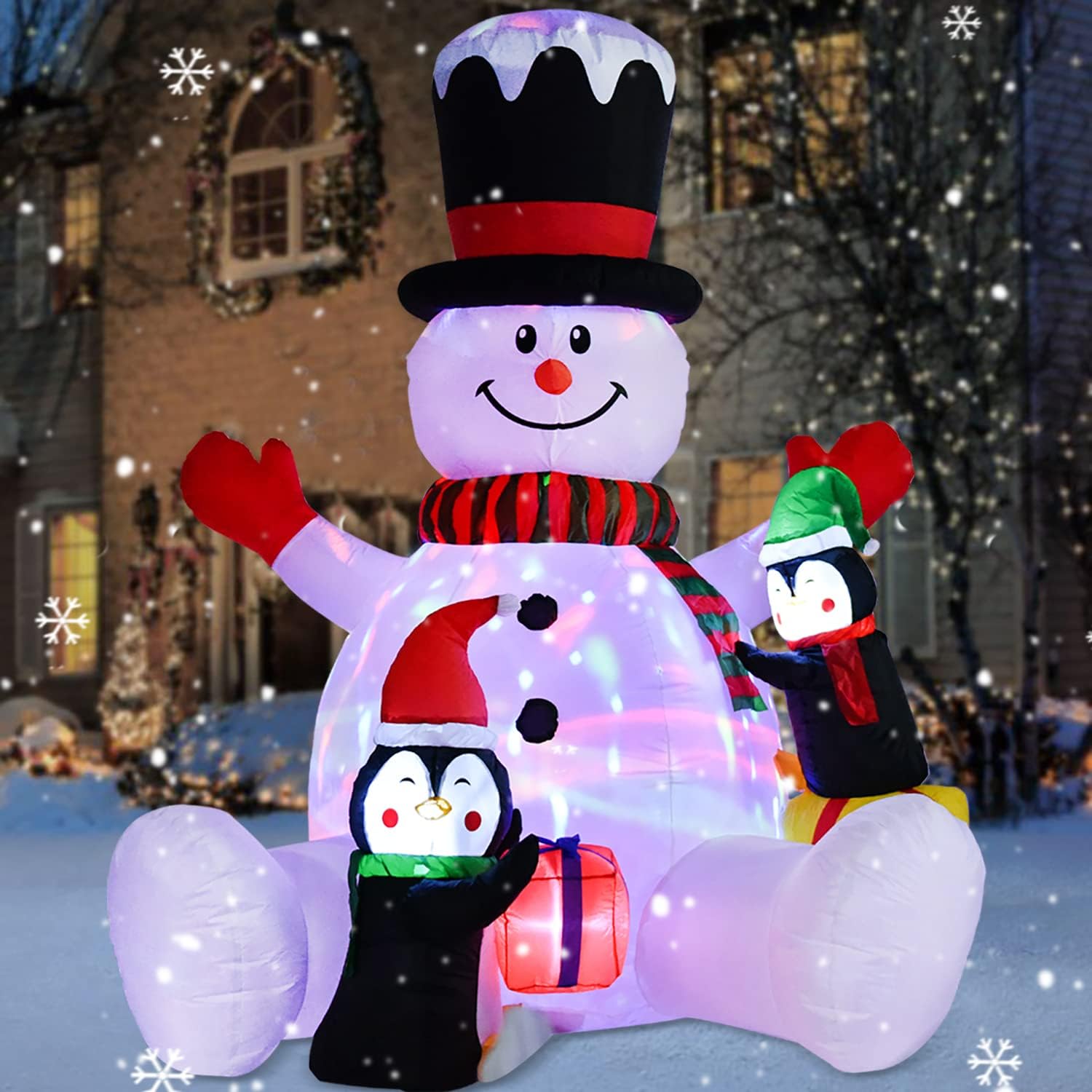 7ft Inflatable Christmas Snowm - đánh giá và giá Xmas Outdoor Lighting Decorations