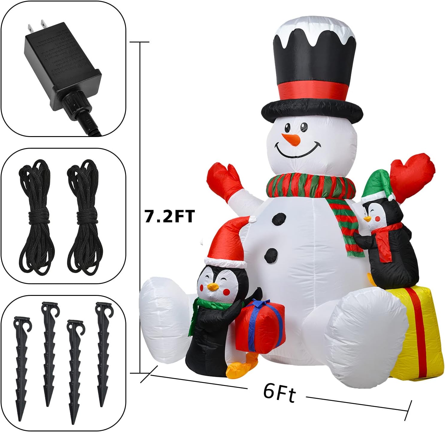 7ft Inflatable Christmas Snowm - đánh giá và giá Xmas Outdoor Lighting Decorations