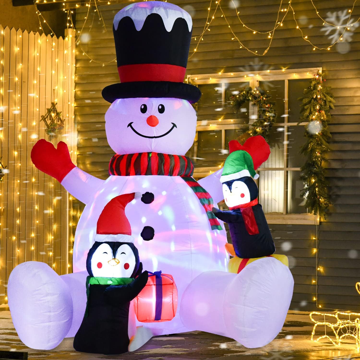 7ft Inflatable Christmas Snowm - đánh giá và giá Xmas Outdoor Lighting Decorations