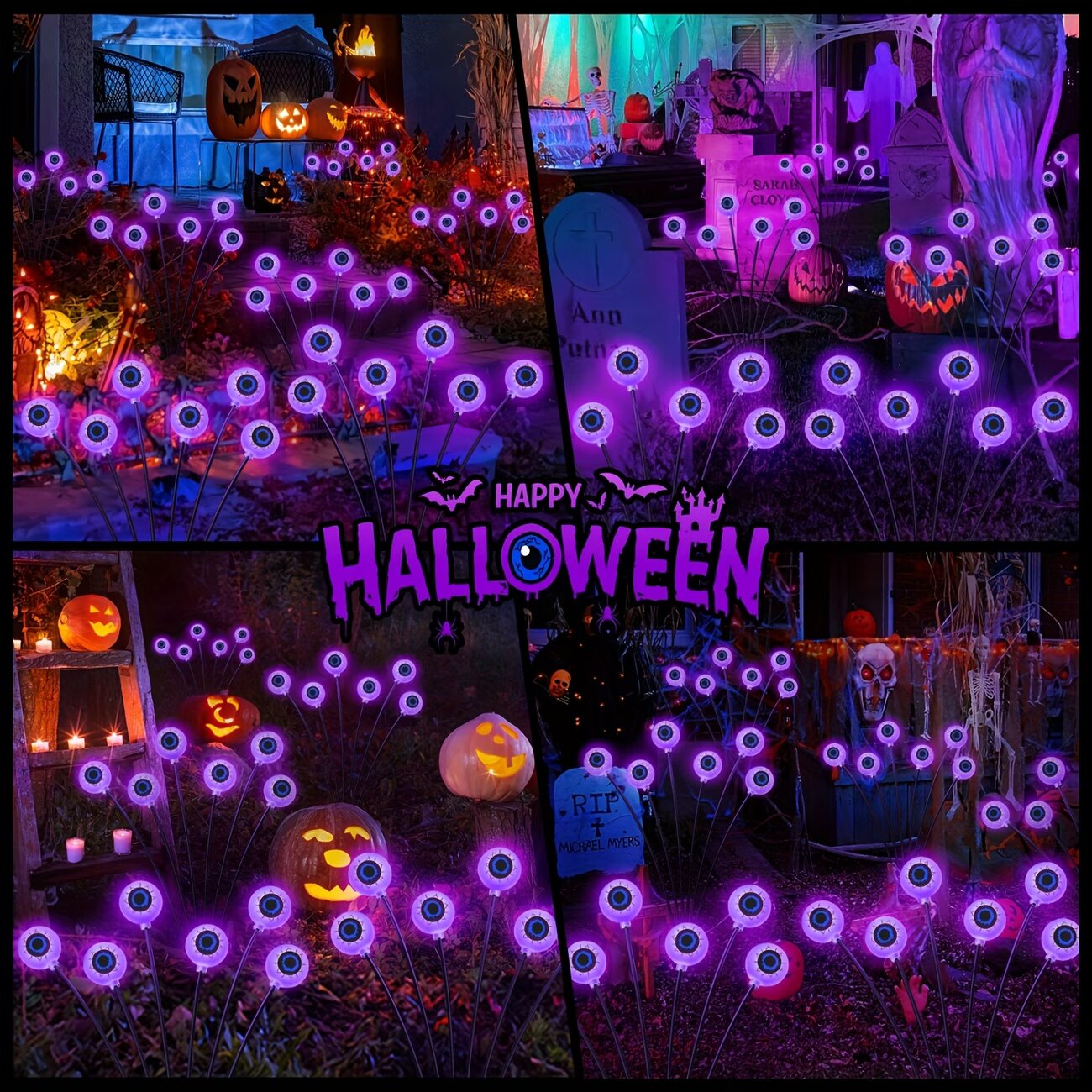 Solar Halloween Eyeball Garden - đánh giá và giá Outdoor Lighting Socket