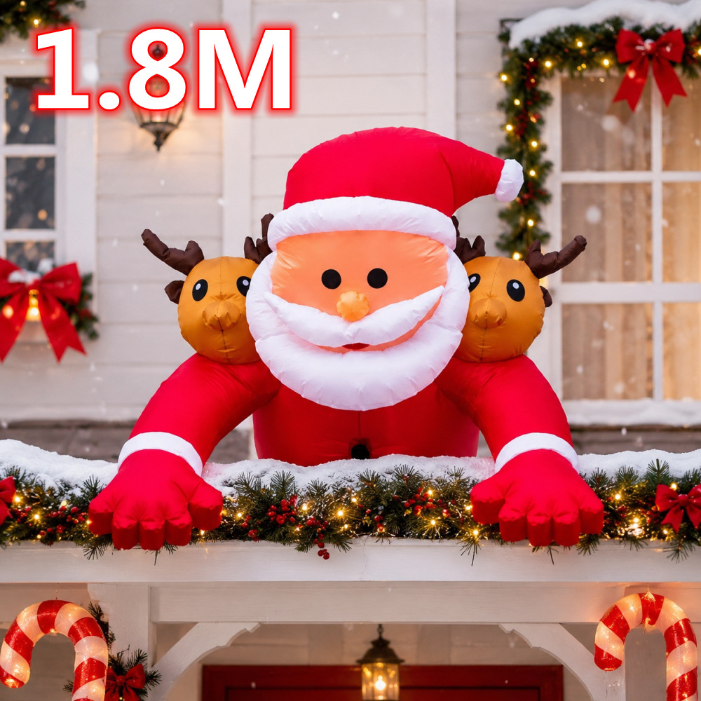 1.8M Christmas Inflatable Sant - đánh giá và giá Xmas Outdoor Lighting Decorations