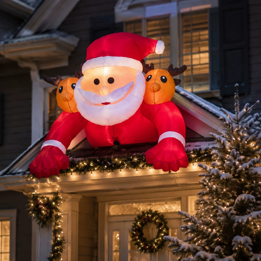 1.8M Christmas Inflatable Sant - đánh giá và giá Xmas Outdoor Lighting Decorations