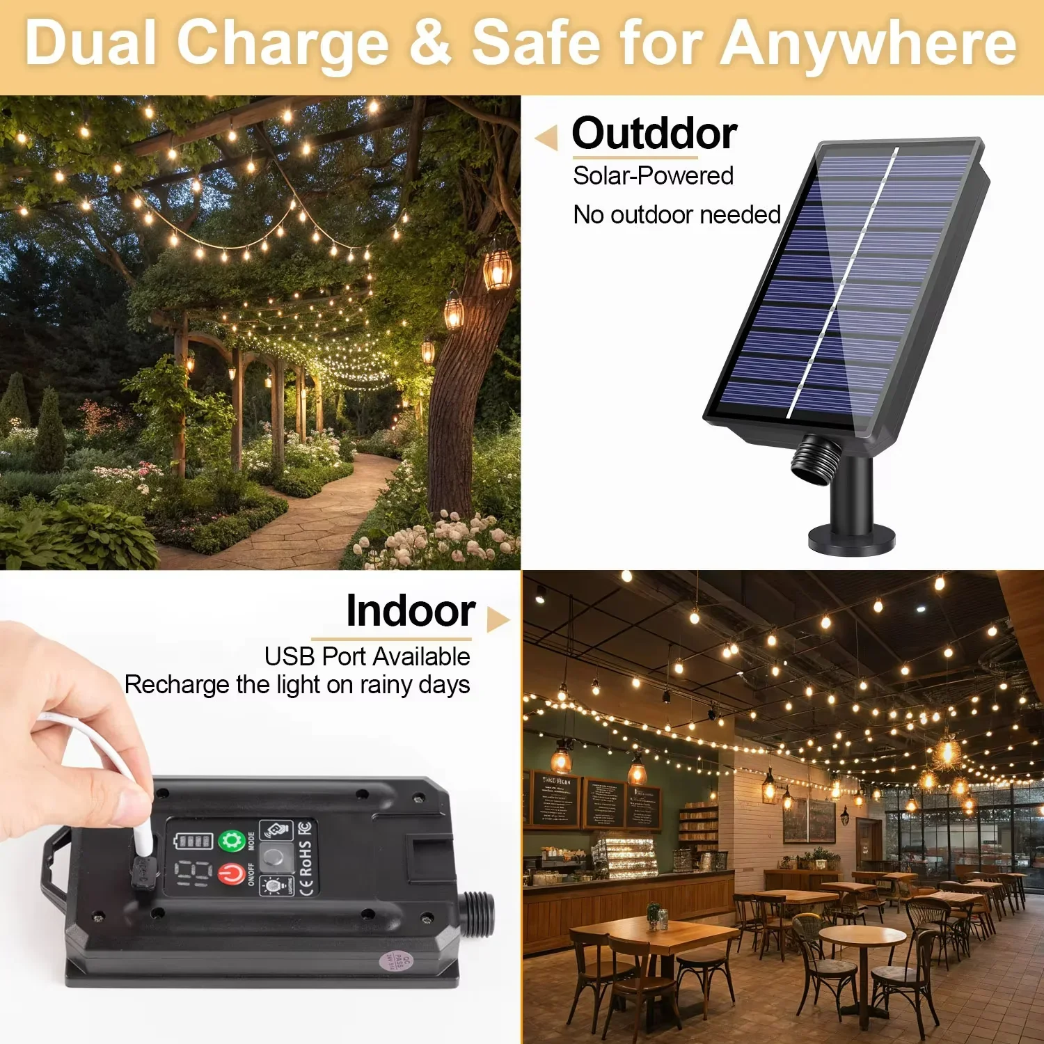 Shatterproof Solar Garland Lam - đánh giá và giá Outdoor Lighting Socket