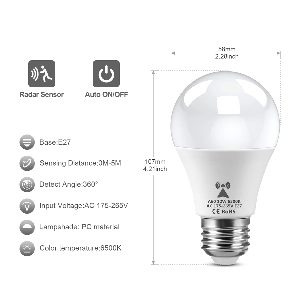 AC175V-265V E27 Radar Motion S - đánh giá và giá Outdoor Lighting On Stairs